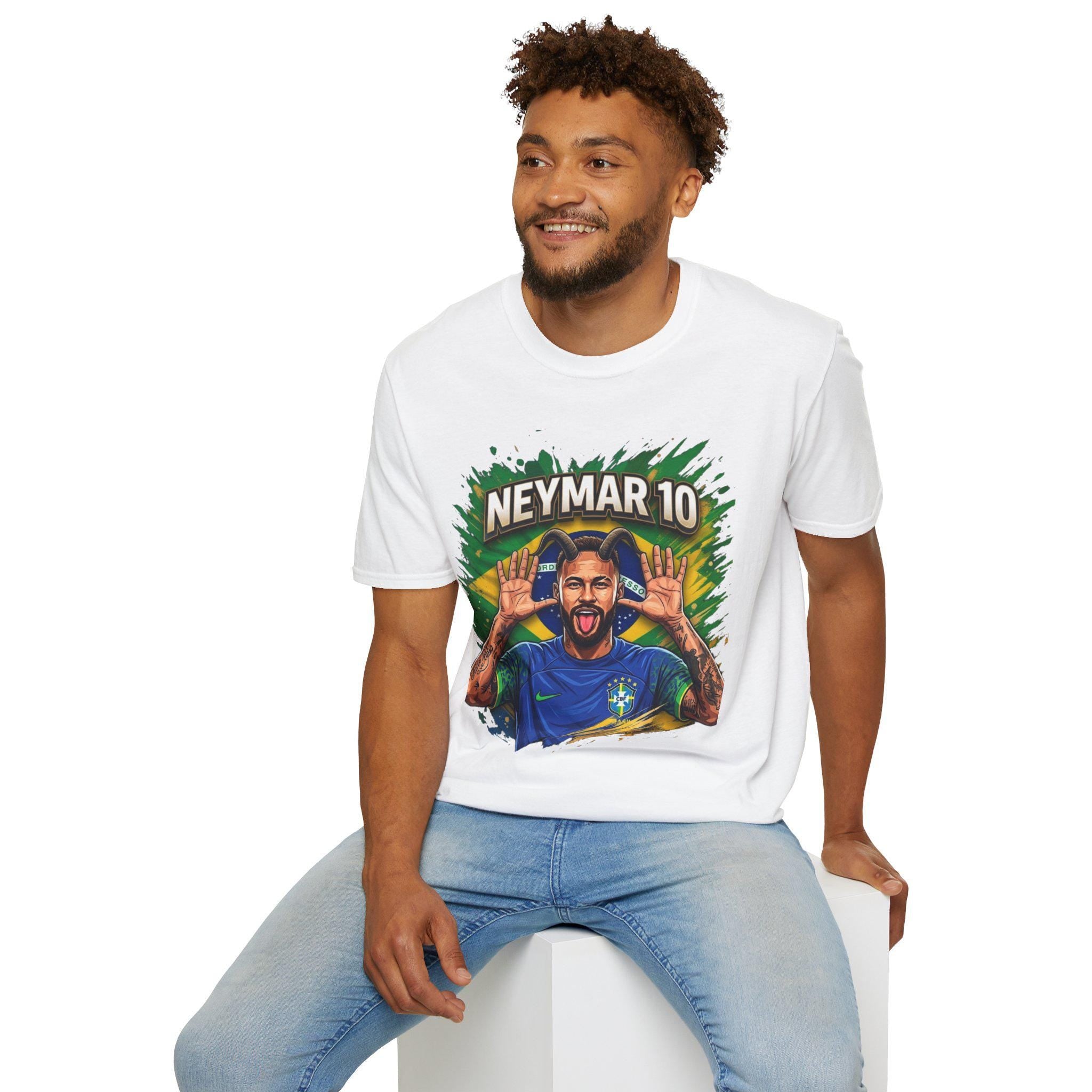 Neymar 10 Graphic T-Shirt | Brazil Football Legend Soccer Tee