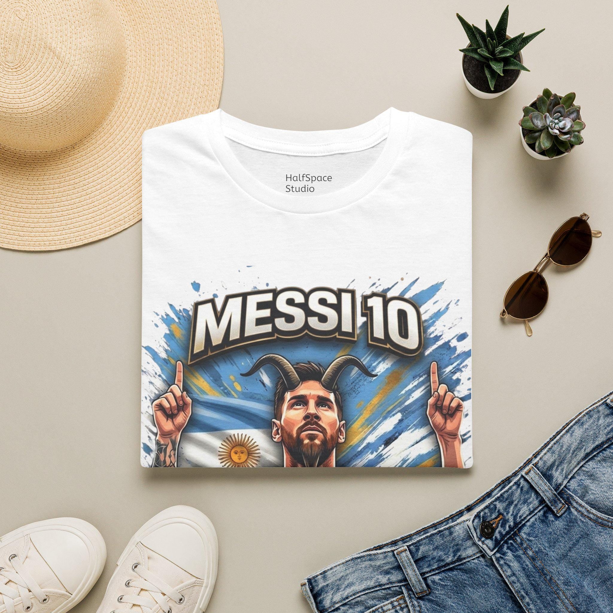 Messi 10 Portrait shirt | Soccer/Football Legend Lionel Messi Tee