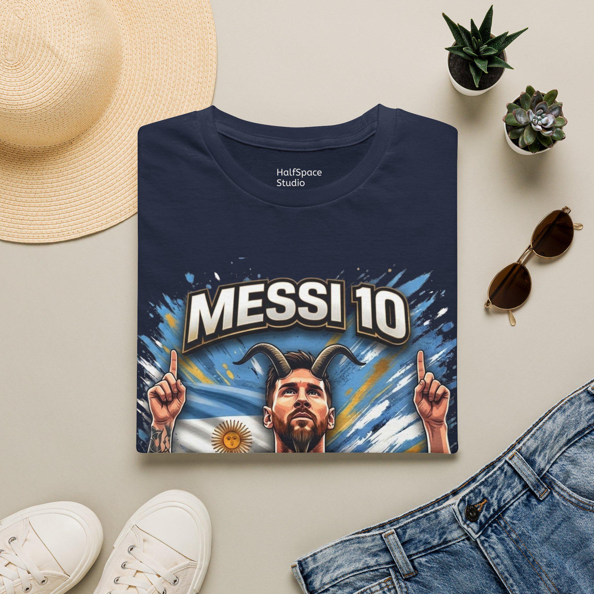Messi 10 Portrait shirt | Soccer/Football Legend Lionel Messi Tee