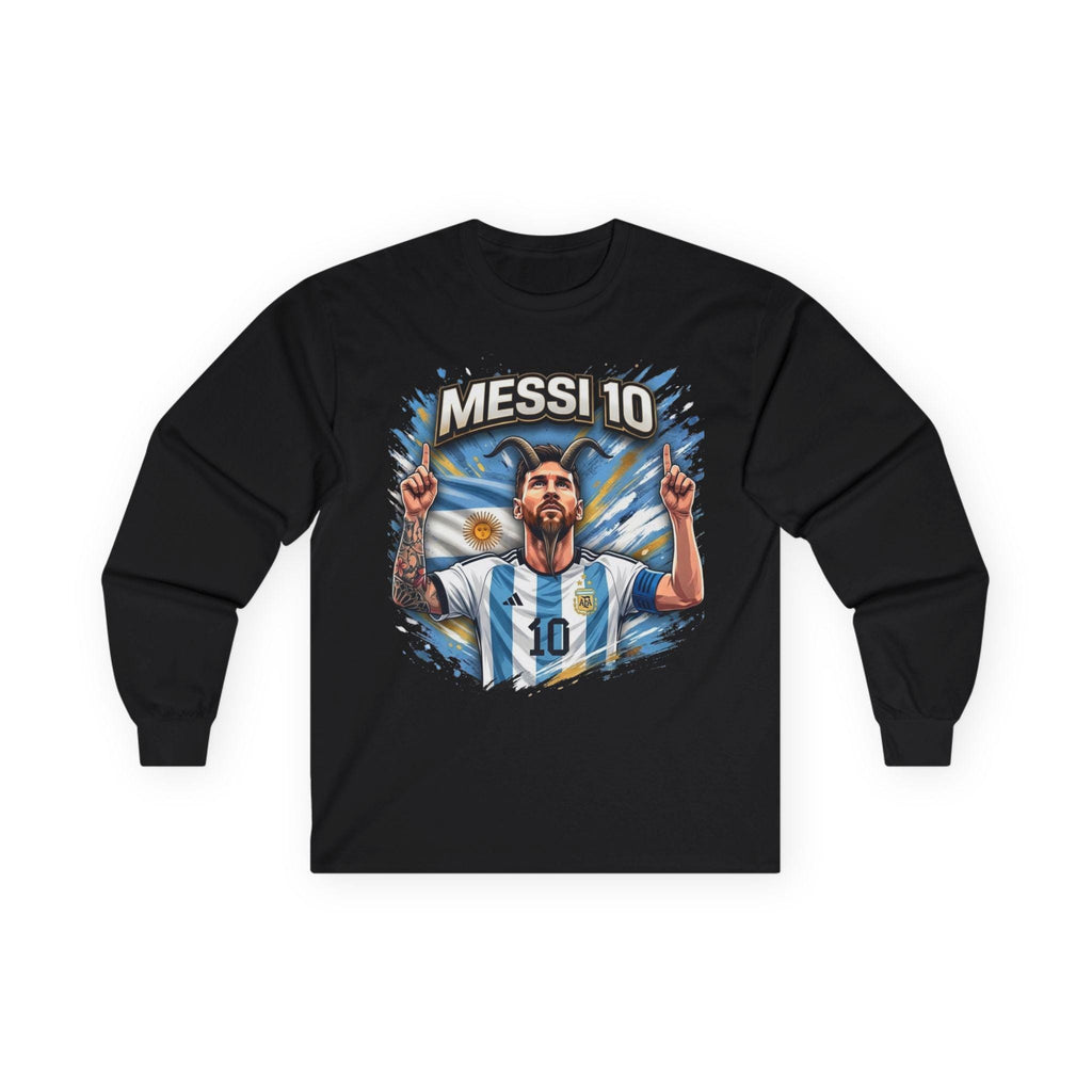 Messi 10 Argentina Soccer Player Long Sleeve Tee | Football Fan Apparel