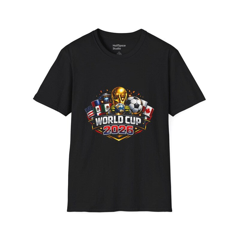 World Cup 2026 Soccer T-Shirt | Trophy, Flags, Ball | Streetwear Soccer Fan Apparel